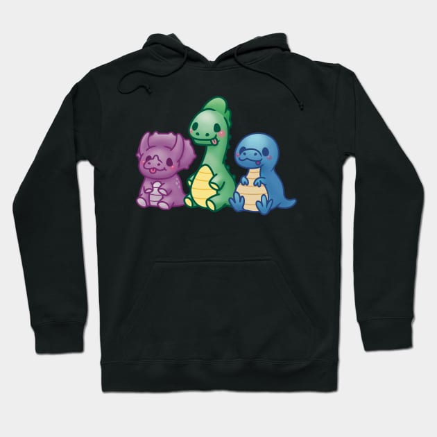 Dinosaur Collection blue purple green Hoodie by mil.creates